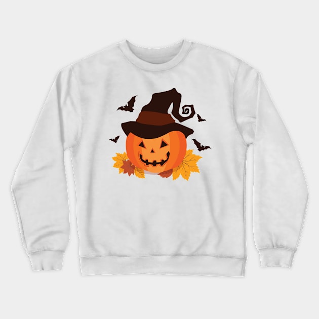 The Pumpkin Witch Crewneck Sweatshirt by giantplayful